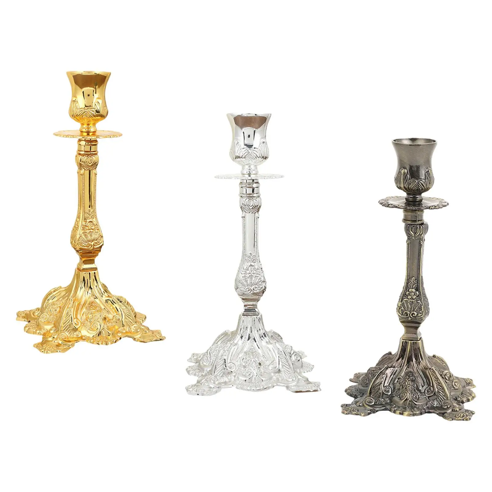 Metal Candle Holder Candelabra Centerpiece Ornament Crafts Retro Simple Photo