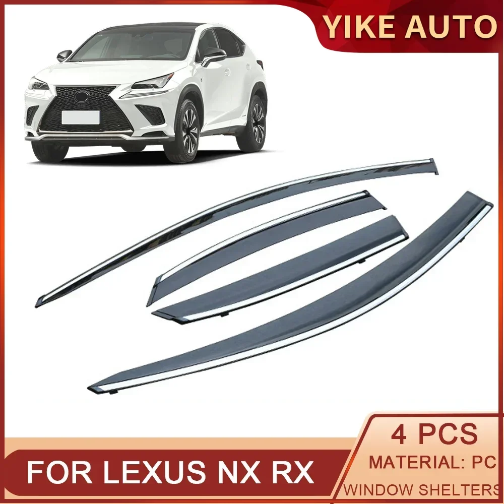 

For LEXUS NX RX 2015-2022 Car Window Sun Rain Shade Visors Shield Shelter Protector Cover Trim Frame Sticker