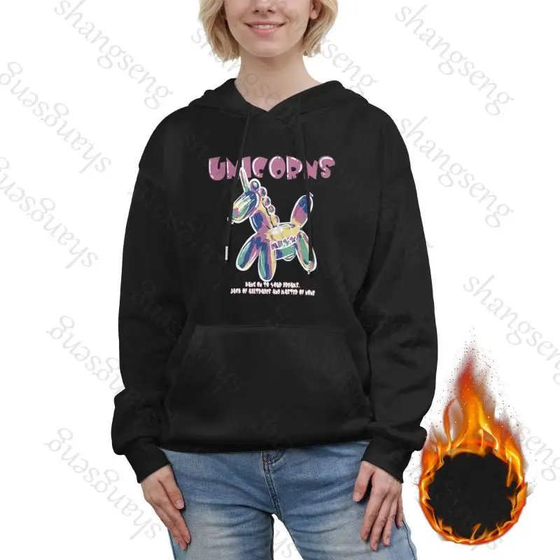 

unicorns Colorful balloon Women's Hoodies Fashion Printed Sweatshirts Women's Casual Loose Hoodies Plush Hooded Sweatshirts