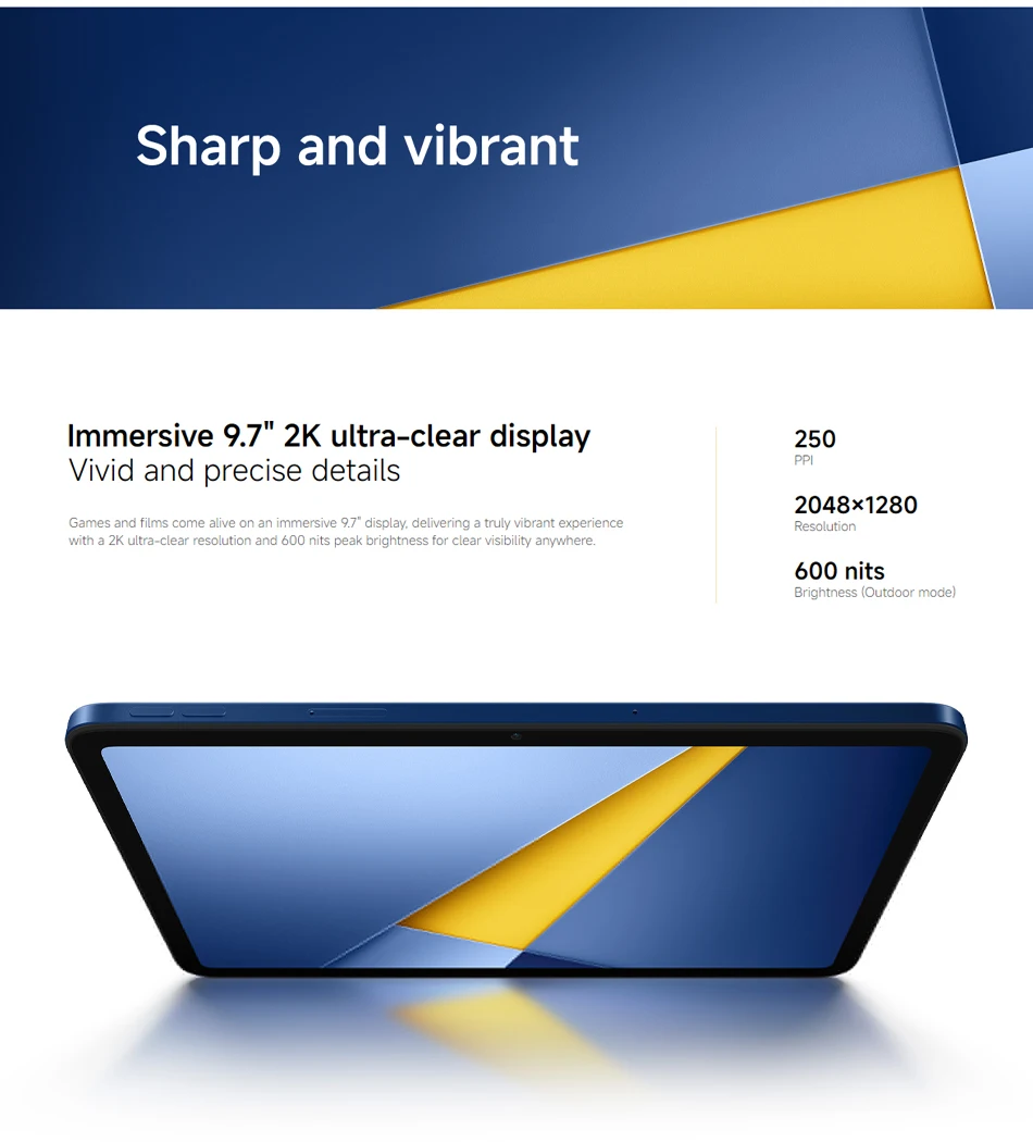 POCO Pad C1 Global version Tablet 9.7" 2K 120Hz display 8MP 7600mAh Wi-Fi Snapdragon® 6s 4G Gen 2 Mobile Platform
