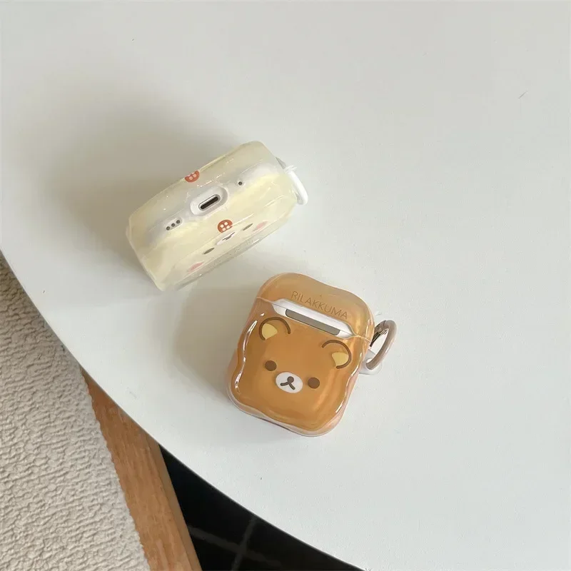Couple Cartoon Bear Case for AirPods 4 Airpod 1 2 3 Pro Pro2  Bluetooth Earbuds Charging Box Protective Earphone Case Cover