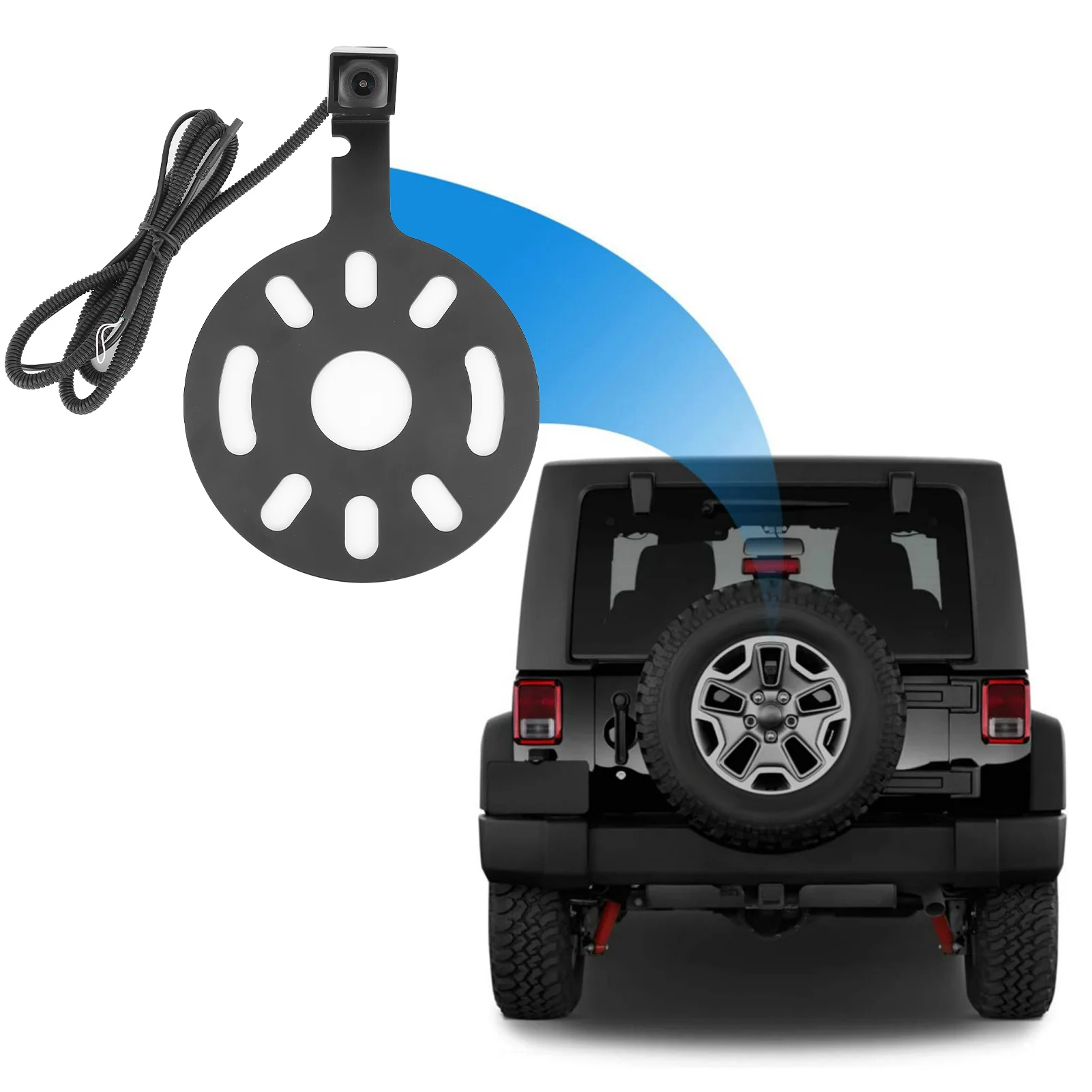 

Car Backup Rear View Camera Spare Tire Mount 160° Wide View IP68 Waterproof Fit For Jeep Wrangler 2007-2018