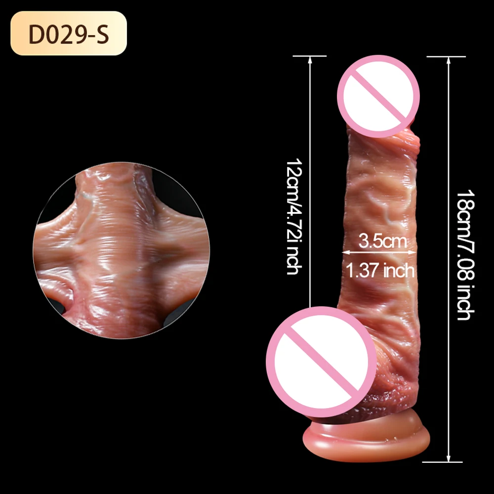 8.5 Inch Realistic Penis For Women Sliding Foreskin Dildo With Suction Cup Dildos Female Masturbators Anal Sex Toys For Women