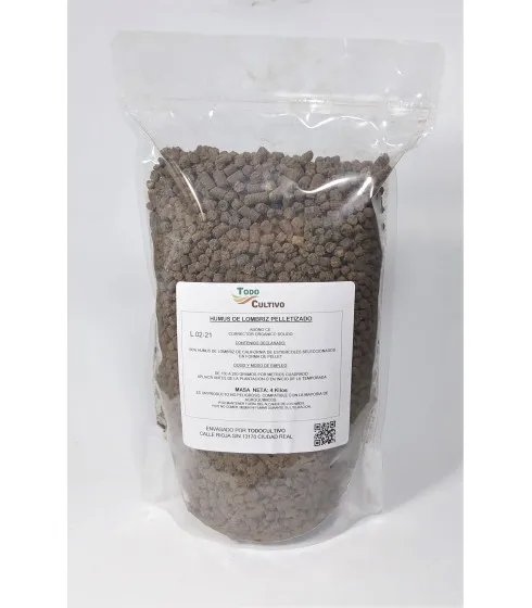 Humus de lombriz pelletizado para plantas, El mejor fertilizante orgánico que existe de forma natural, es la base de muchos fertilizantes orgánicos ecológicos que existen en el mercado.