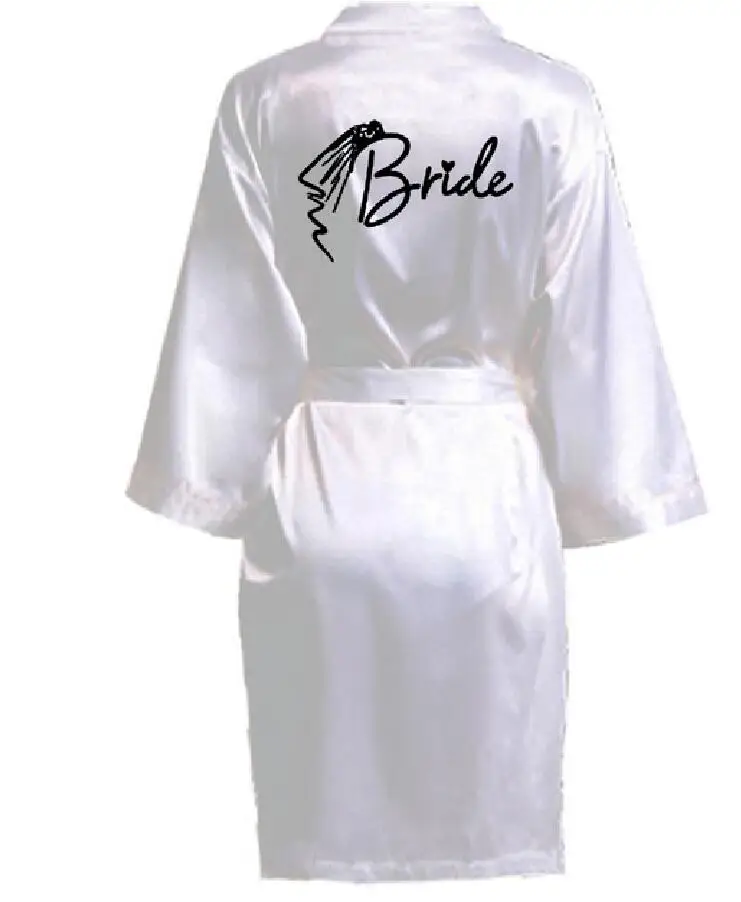 Team Bride Robe With Black Letters Bride Squad Wedding Party Kimono Satin Pajamas Bridesmaid Bathrobe Party Bridesmaid Robes