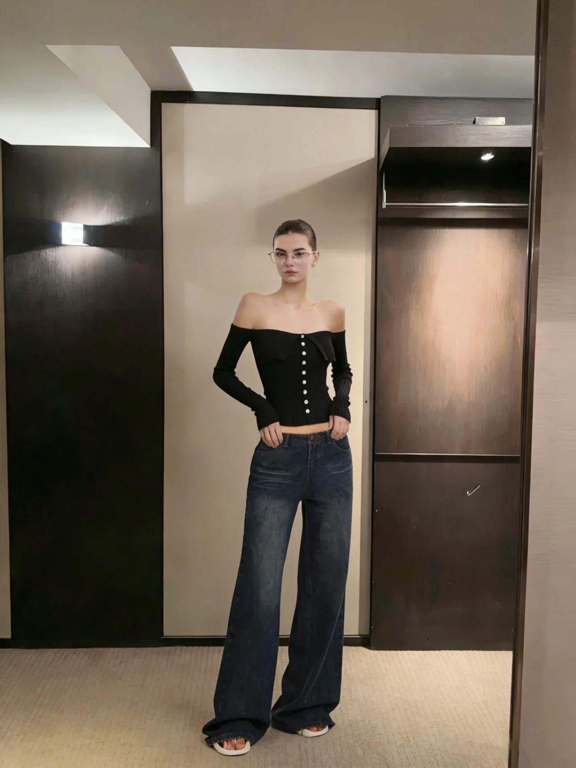 

Брюки с низкой талией и широкими штанинами, драпированные, из шерстяной ткани с эффектом потертости, свободного кроя, в ретро-стиле, повседневные, прямого силуэта, для женщин