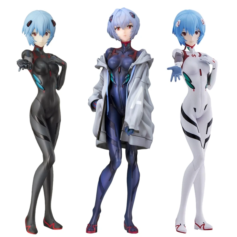 21cm Neon Genesis Evangelion Anime Figure Black Jacket Short Hair Rei Ayanami Action Figure Adult Collection Model Model Toys