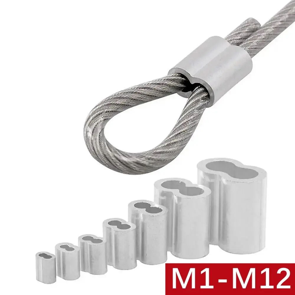 Double Hole Cable Crimp Ring Aluminum Material Steel Construction Aluminum Sleeve Clamps Double Barrel Design M 1 to M 12 Sizes