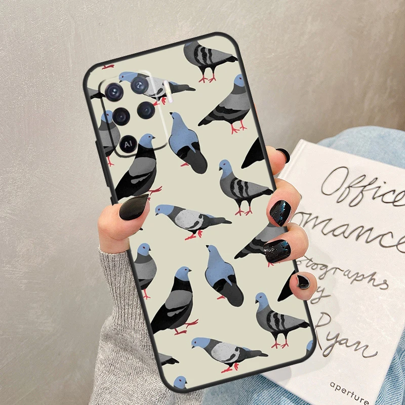 The Pigeons Case For OPPO A5 A9 A31 A53 A15 A16 A17 A57s A77 A76 A96 A52 A72 A91 A93 A94 A54 A74 Coque