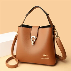 3 Layers High Quality Soft Leather Handbag for Women High Capacity Luxury Designer Ladies Shoulder Messenger Bags Sac 2024