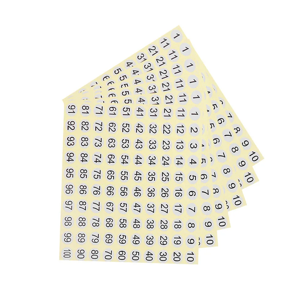 30 Sheets Number Stickers 1-100 Arabic Self-Stick Decorative Educational Math Supplies for Cards Craft Classroom Decoration