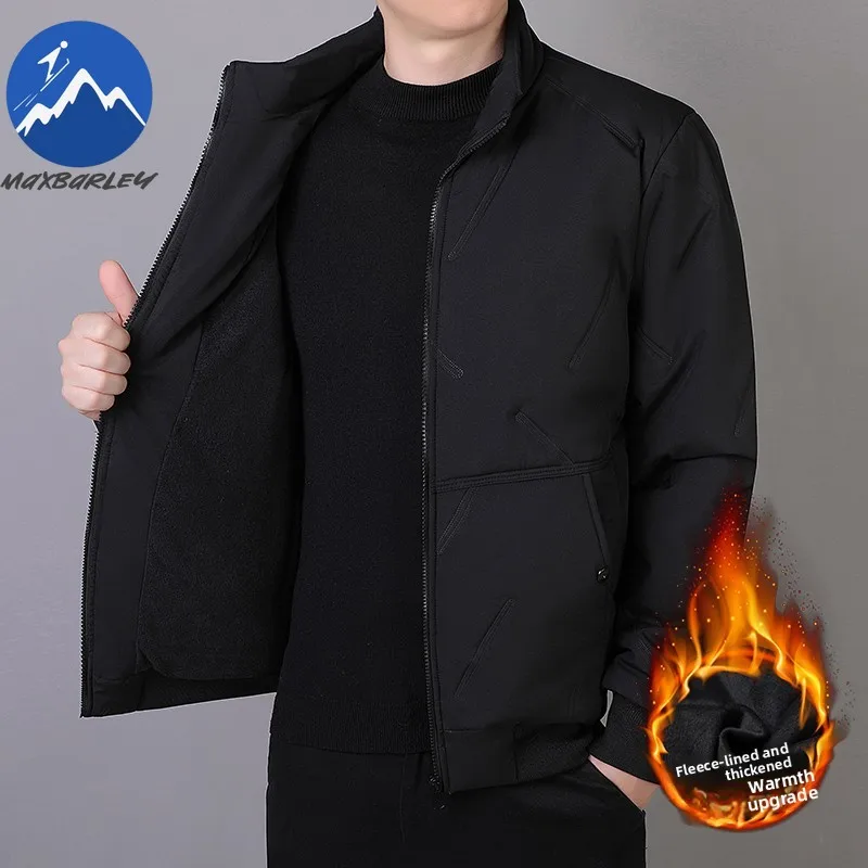 Branded Mens Padded Jacket Comfort Korean Style Lightweight Parkas Casual Stand Collar Travel Cold Resistant Warm Winter Coat