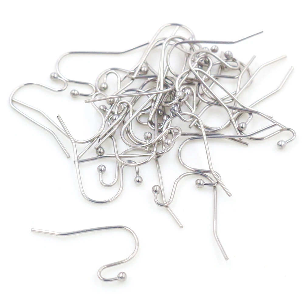 (Nigdy nie znikną) 100 sztuk/partia 21x13mm ze stali nierdzewnej DIY ustalenia kolczyk zatrzaski haki tworzenia biżuterii akcesoria Earwire -W2-31 — zdjęcie 4