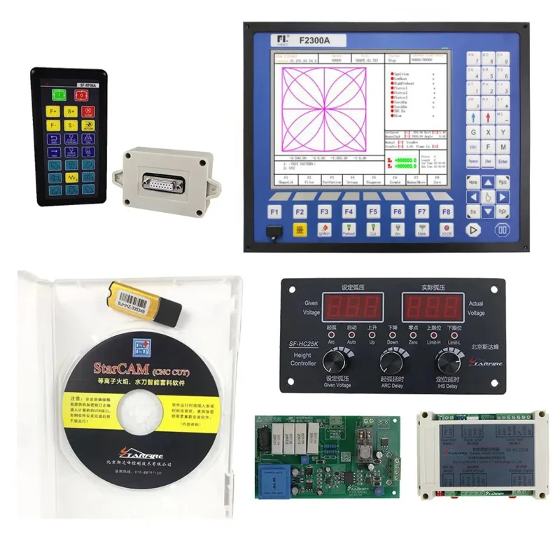 

F2300A 2-axis flame plasma cutting controller system +SF-HC25K +SF-RF06A+ STARCAM software