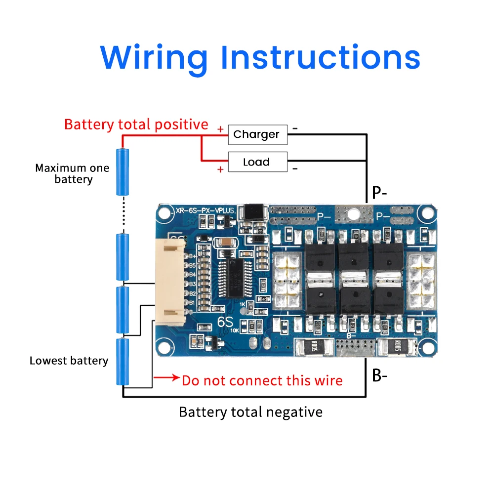 Placa De Proteção Do Carregador De Bateria De Lítio, Módulo De Equalização Ativa, Controle De Temperatura, Sistema De Gerenciamento De Bateria, 6S, 22.2V