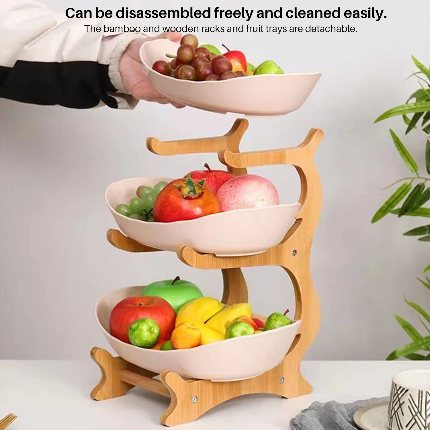 3 Layer Fruit Plate Home Living Room Plastic Snack Dish Creative Modern Dried Fruit Basket Candy Dish Cake Stand Salad Bowl