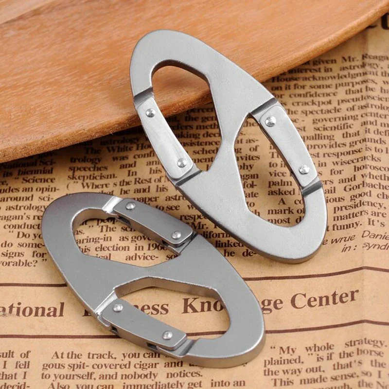 High Quality Aluminum Carabiner Snap Clip Hook Keychain Hiking Bottle 8 Shaped buckle Portable Outdoor Hang Buckle TSLM1