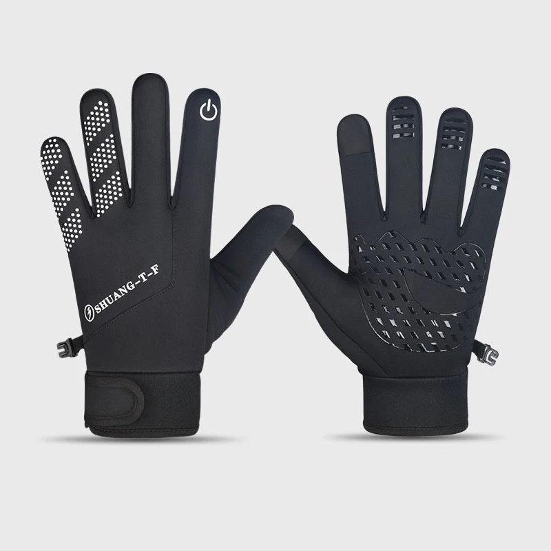 Winter Cycling Gloves Touch Screen Motorcyclist Men's Waterproof Thermal Fleece Warm Gym Driving Biker Gloves