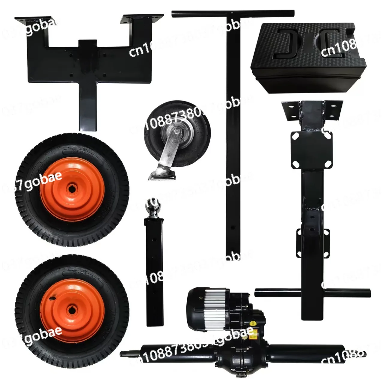 Electric traction trolley, boat trailer, three-wheeled small trailer, durable for handling