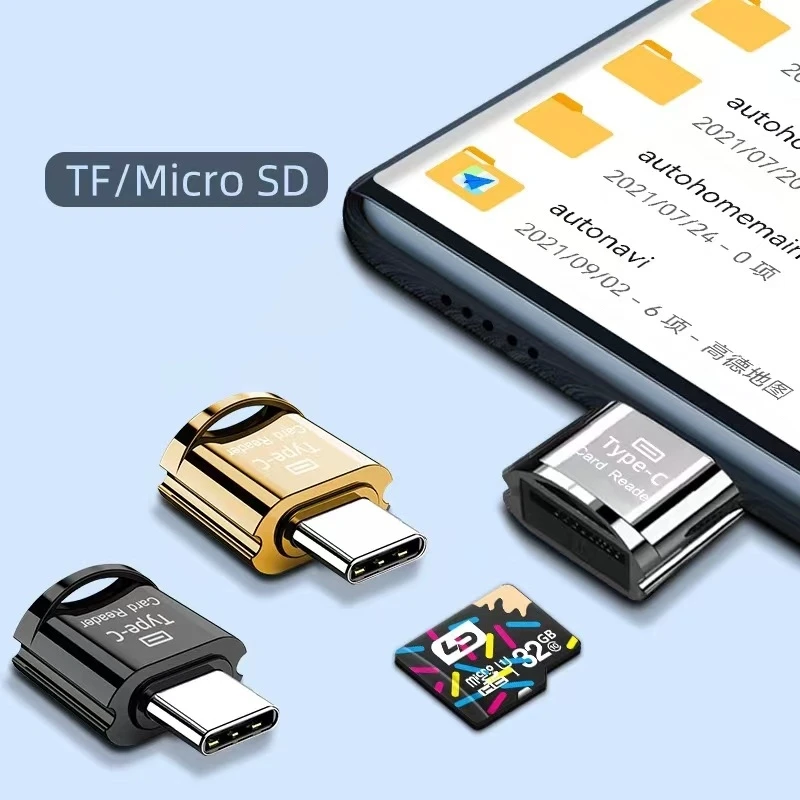 Adattatore da tipo C a Micro-SD TF lettore di schede di memoria intelligente OTG per Samsung Huawei Xiaomi Mini adattatore Micro USB 2.0 3.0 ad alta velocità