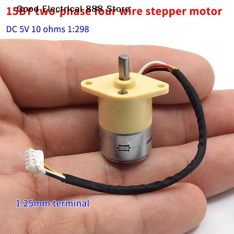 15BY Mini 15mm 2-Phase 4-Wire Gear Stepper Motor Micro Full Metal Gearbox Gear Stepping Motor DIY Smart Car Robot Monitor Camera