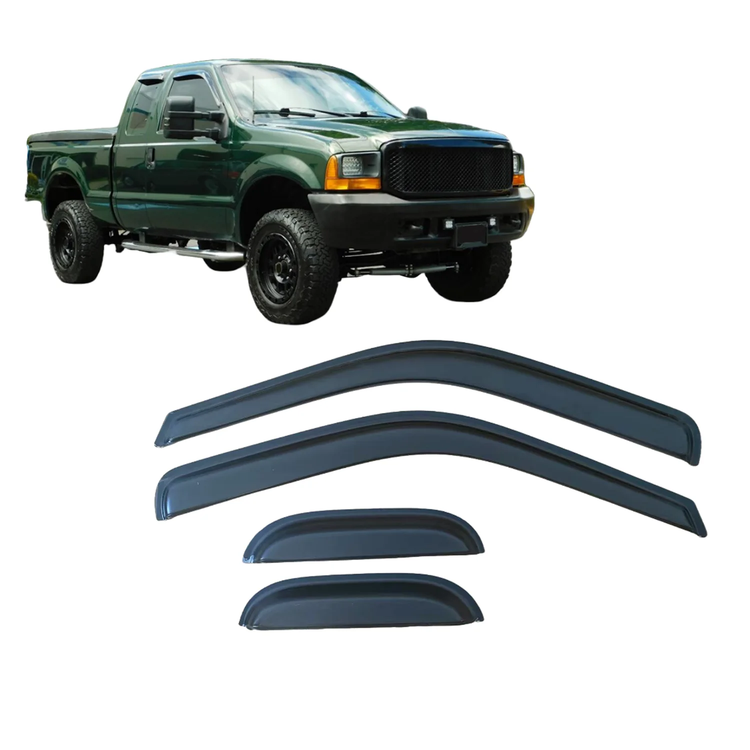 

For FORD F-250 F-350 Super Duty 1999-2016 EXTENDED CAB PICKUP SuperCab Weathershield Sun Rain Deflector Guard Car Side Window
