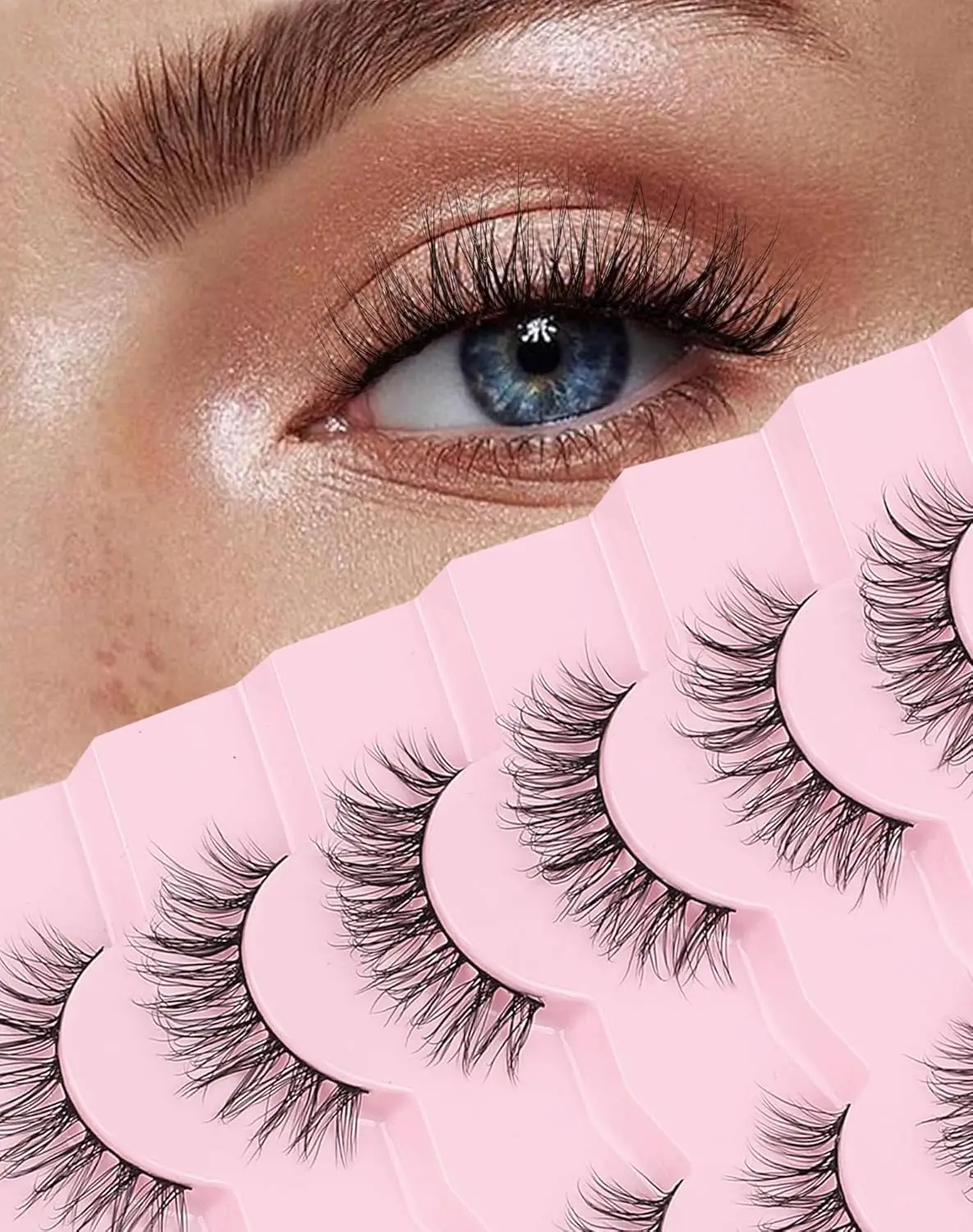 Small Lashes Natural Look False Eyelashes Wispy Very Natural Flared Eyelash False Short Eyelash Soft Fluffy 10 Pairs DK32