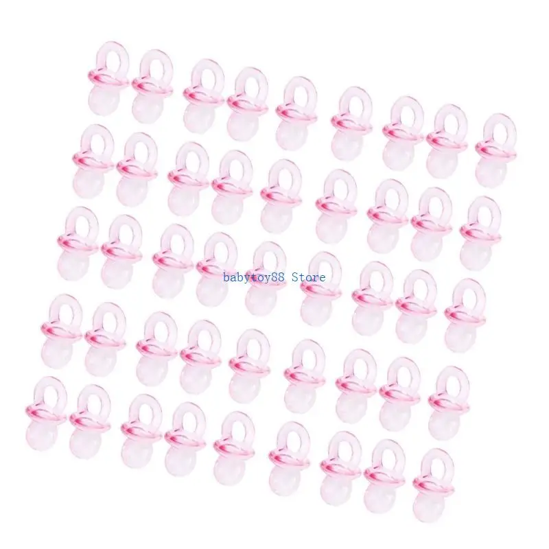 Y4UD 50 قطعة من اللهايات الأكريليكية حلمات الدمية لحديثي الولادة هدايا استحمام الطفل والكشف عن الجنس وديكورات طاولات الحفلات