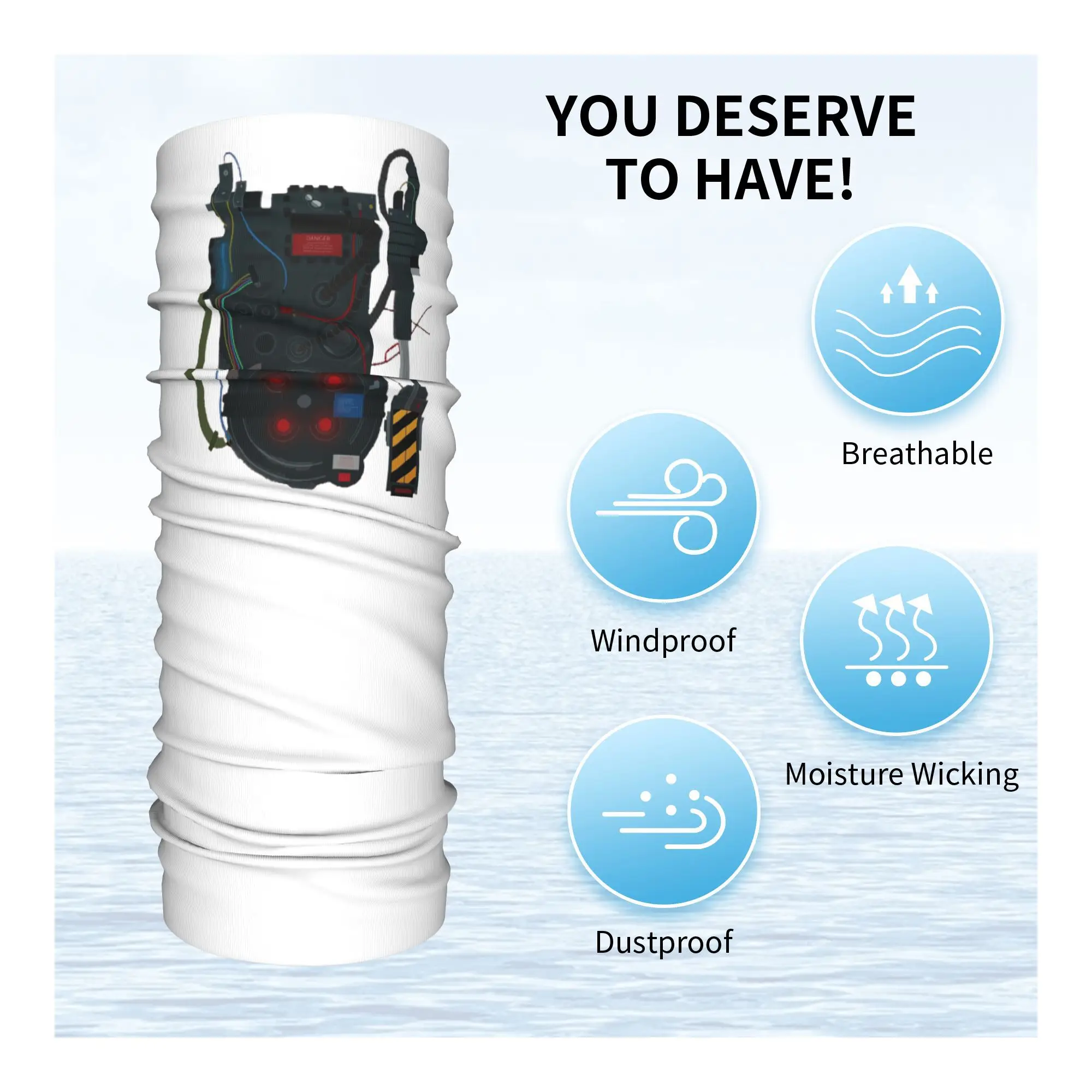 Ghostbusters Proton Pack باندانا الرقبة الجراب المطبوعة التفاف وشاح قناع الوجه الدافئ المشي لمسافات طويلة الصيد للجنسين الكبار تنفس