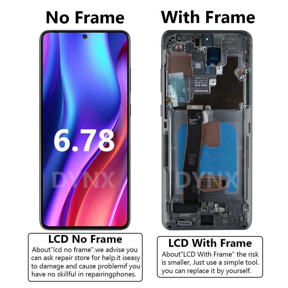 S20 Ultra OLED Screen Display Assembly For Samsung Galaxy S20 Ultra G988B G988B/DS LCD Display Digitial Touch Screen Parts