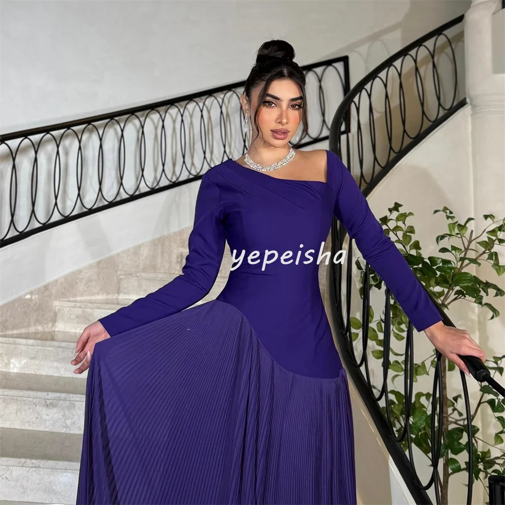 TANAvable-Robe Longue Drapée à Plis en Jersey Simple, Coupe Trapèze, Épaules Dénudées, sur Mesure, à la Mode, pour Occasions