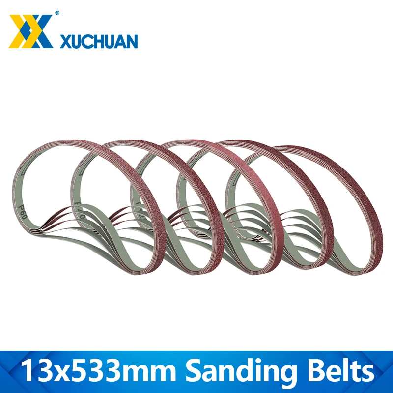 5pcs 13x533mm Sanding Belts 40 80 100 120 180 Grit Aluminum Oxide Abrasive Belts for Belt Sander Metal Polishing