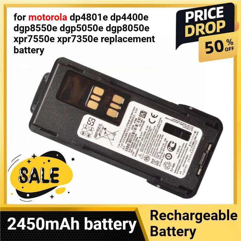 

PMNN4544 2450mAh IMPRES for Motorola Dp4801e Dp4400e Dgp8550e Dgp5050e Dgp8050e Xpr7550e Xpr7350e Replacement Battery