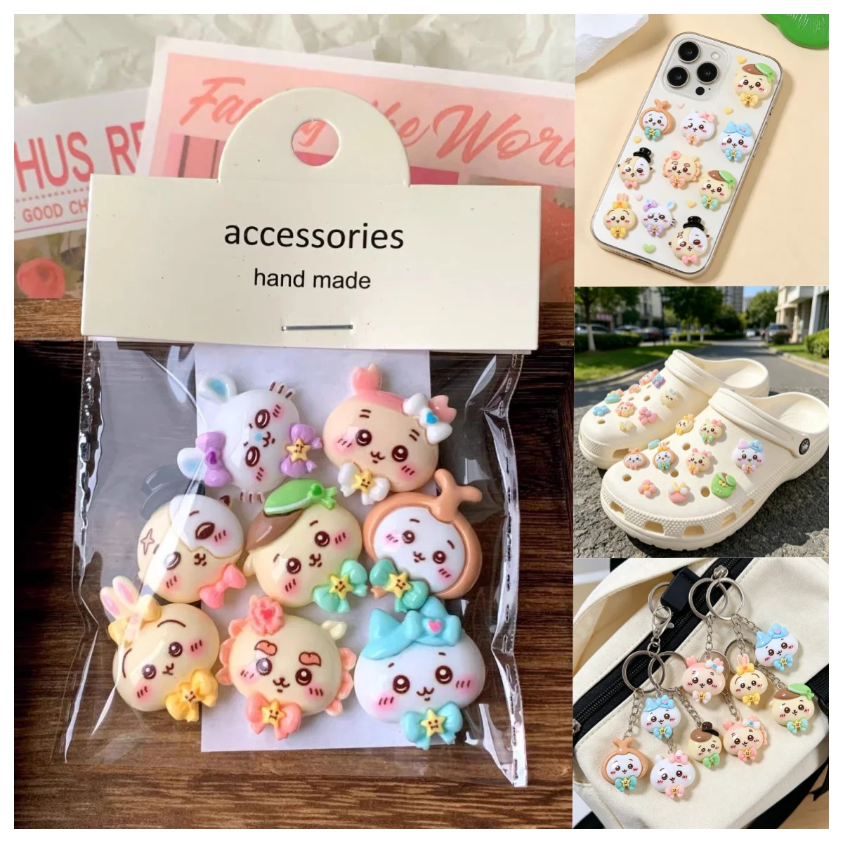 

Chiikawa Cute Mini Resin Flatback Ornament Jewelry Making Manicure Hairwear Hachiware Usaki うさぎ Phone Case Handmade Accessories