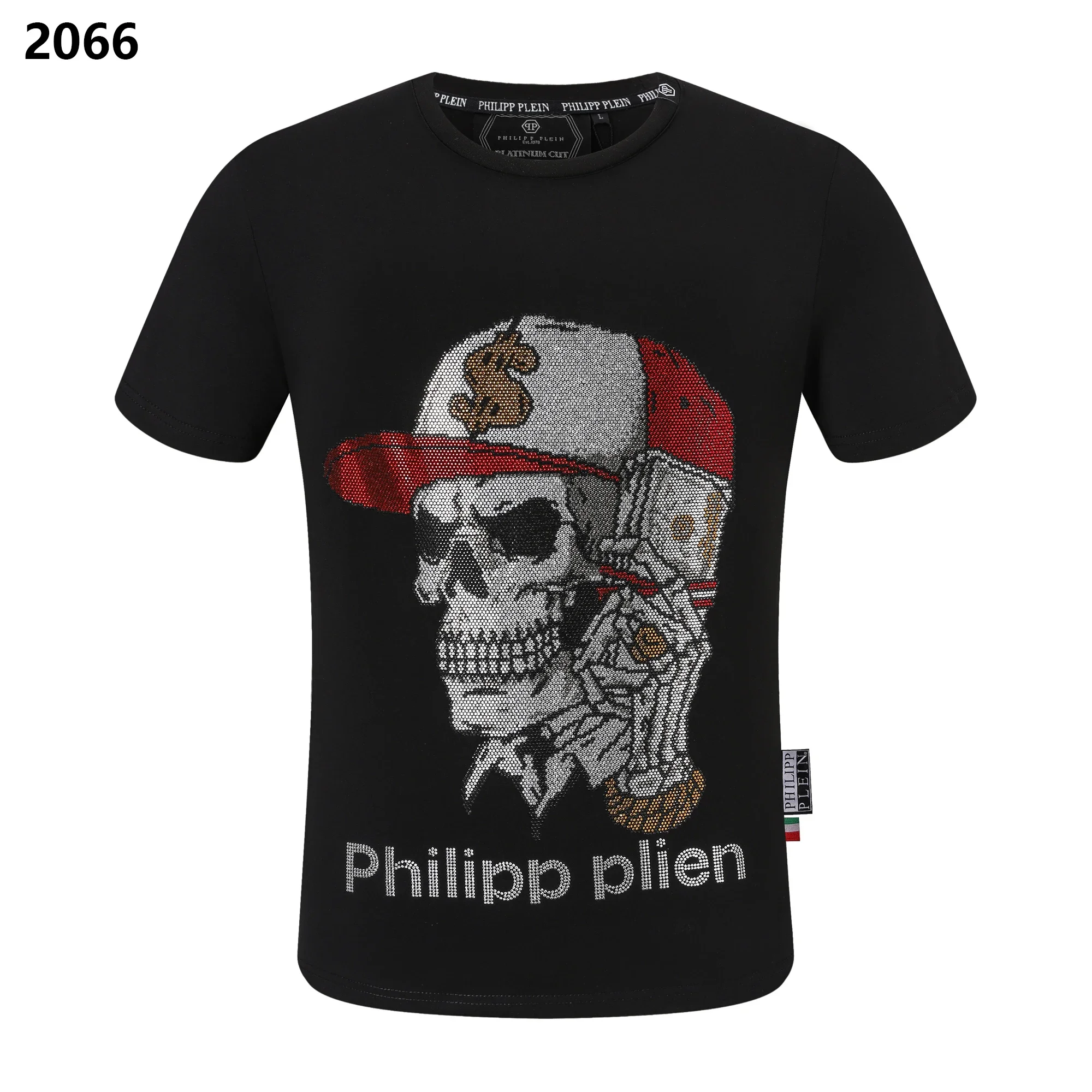 Philipp Plein Sports luxury men's and women's crew neck shirt Classic Diamond collection Fashion cotton short sleeve top