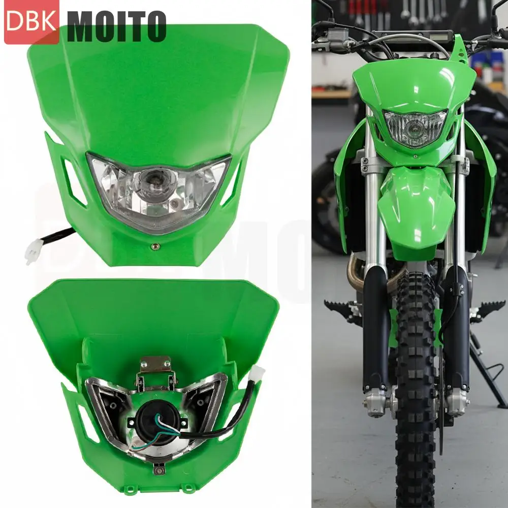 مصباح أمامي عالمي للدراجات النارية لـ Kawasaki KX KLX KXF 65 85 100 250 450 F 110 140 F 650 Motocross Supermotor Enduro كشافات