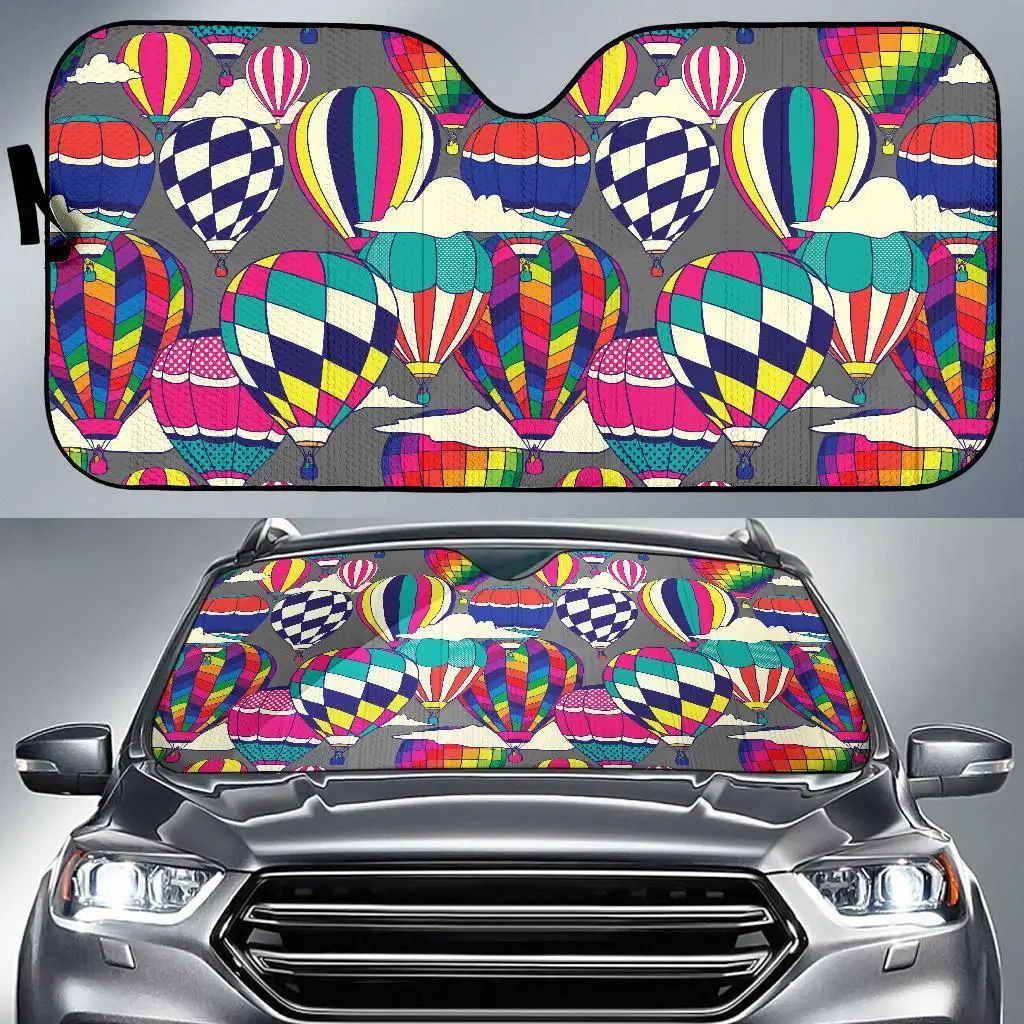 

Colorful Hot Air Balloon Pattern Print Auto Sun Shade Car Windshield Window Cover Sunshade