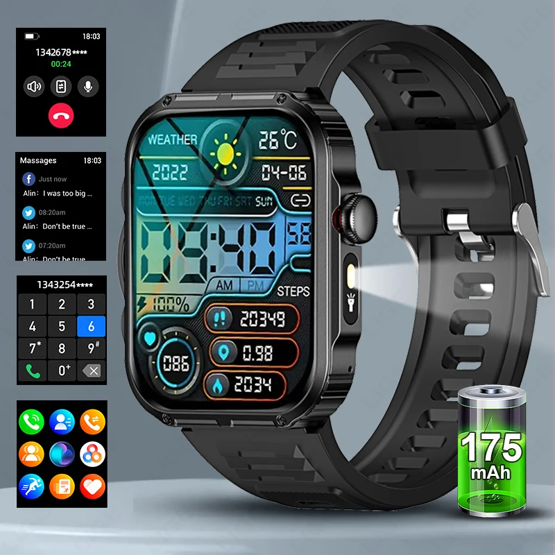 

Original LIGE Smart Watch Sports Modes 2.01‘’ HD Screen Wireless Calling Waterproof smartwatch for men For Android And IOS