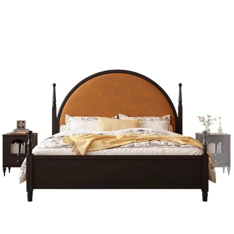 

Solid wood medium antique fabric oak bed master bedroom luxury double high-end atmospheric wedding bed designer furniture