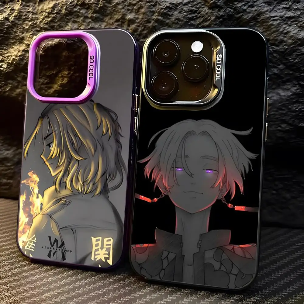 Anime Tokyo Revengers Phone Case For For IPhone 16 Pro Max 15 Pro 14 Plus 12 13 X XS Max XR 11 Pro Colorful Silver Cover