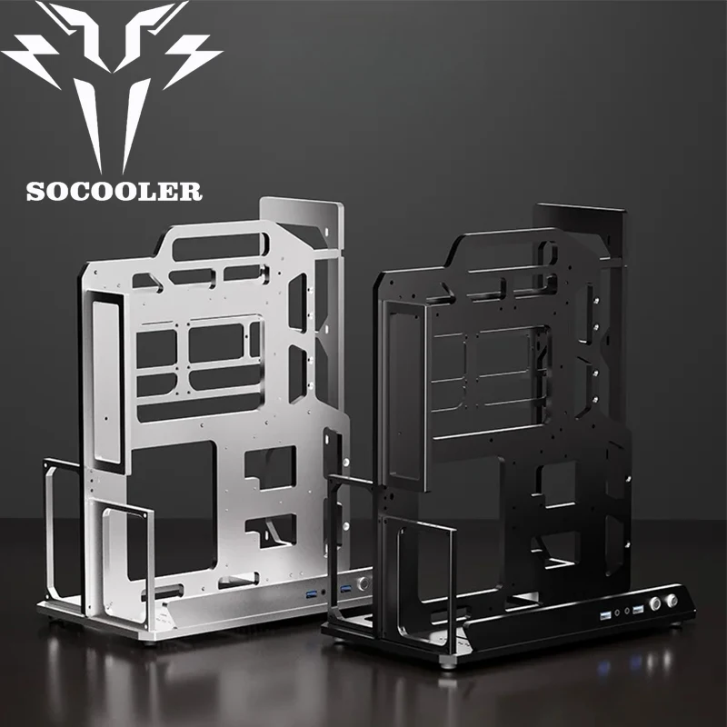 Socooler Computer Case  Gaming Case 8mm Aviation Aluminum motherboard MATX Open Case for Pc be Used With ITX Diy  Computer Parts