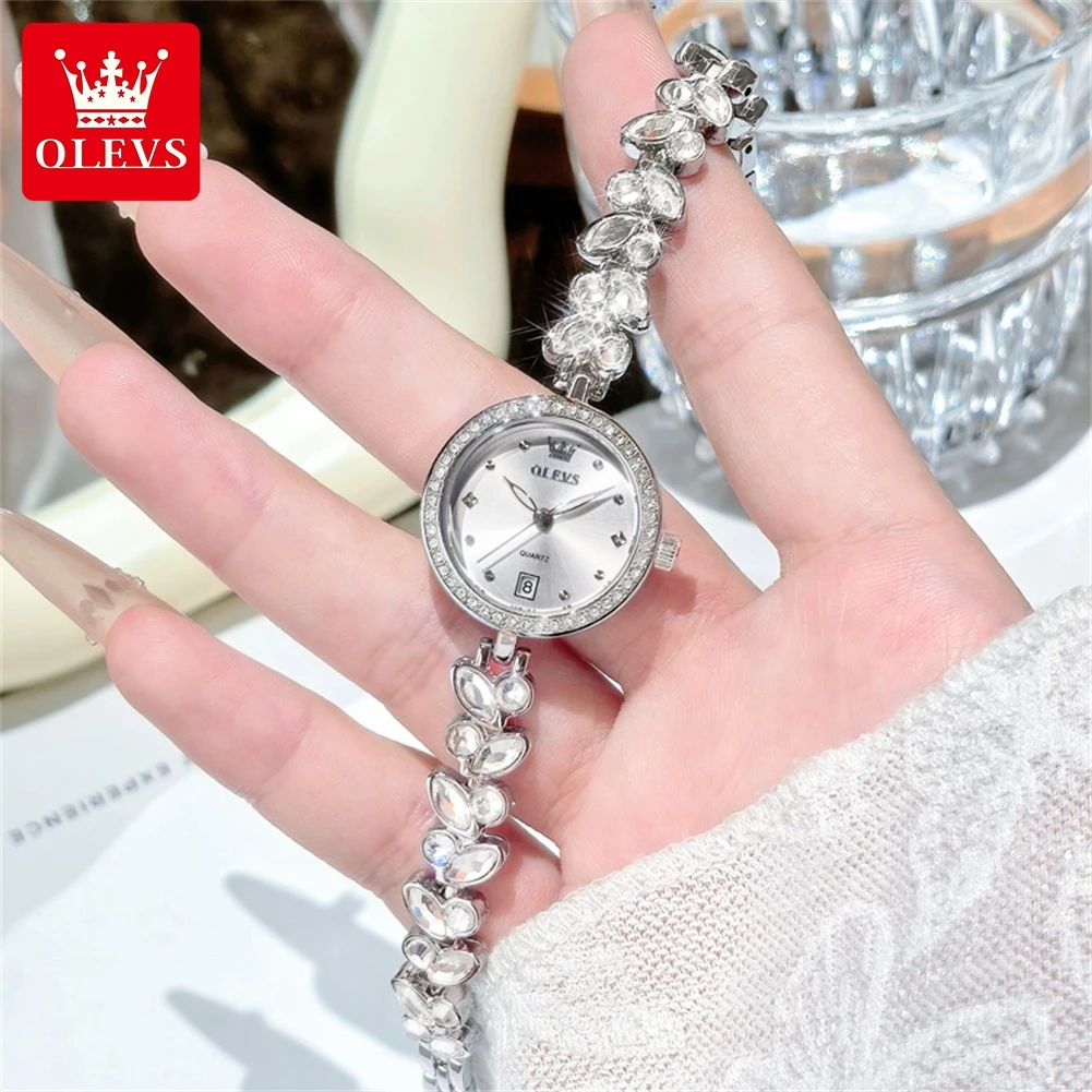 OLEVS 5679 レディース腕時計 フルダイヤモンド 高級腕時計 ステンレススチール 防水 クォーツ レディース腕時計