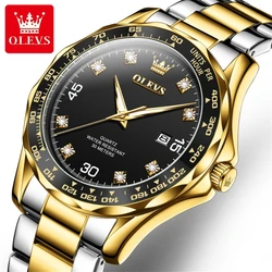 OLEVS 9988 Fashion Quartz Watch Gift Round-dial Stainless Steel Watchband Calendar