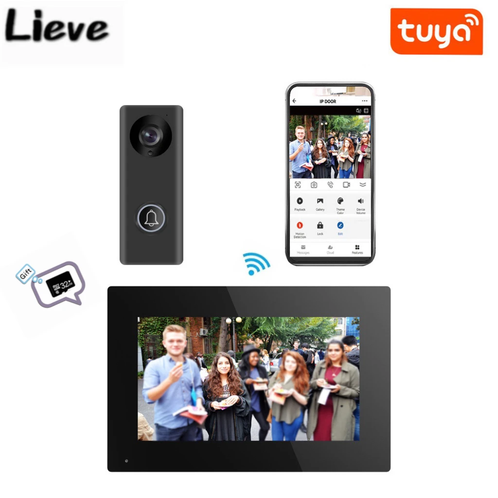 

2MP 1080P 7-Inch Video Intercom Touch Screen Big Tuya Wireless Wifi POE Wired Doorbell for Villa Flat RFID Access Control