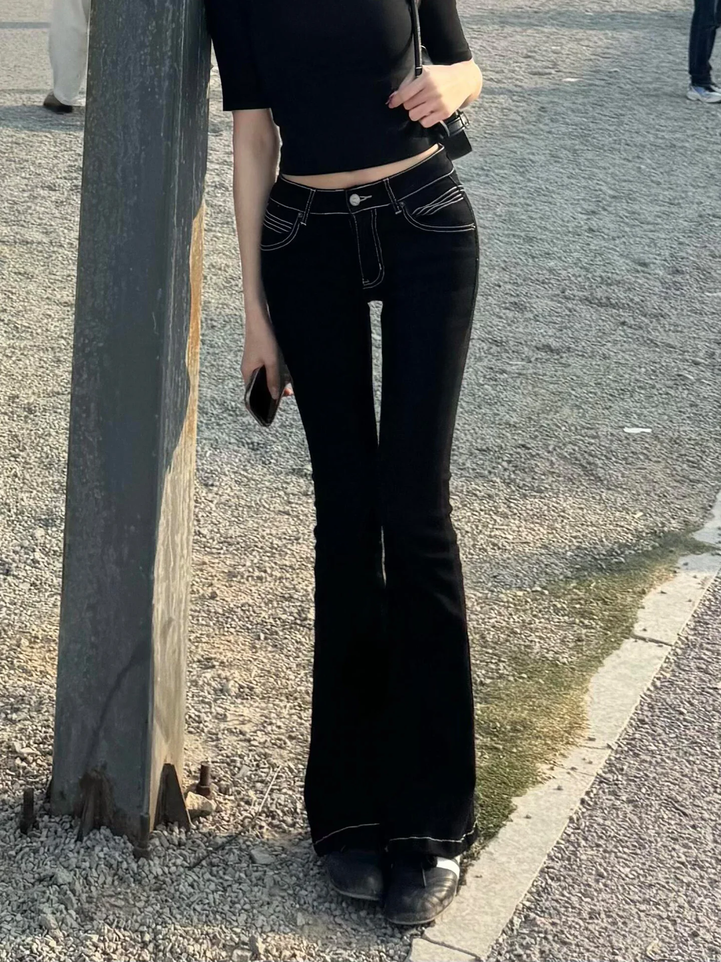 

Trendy High Waist Skinny Jeans Women's Black Denim Pants Spring Season Casual Wear Resistant High Elasticity American Style