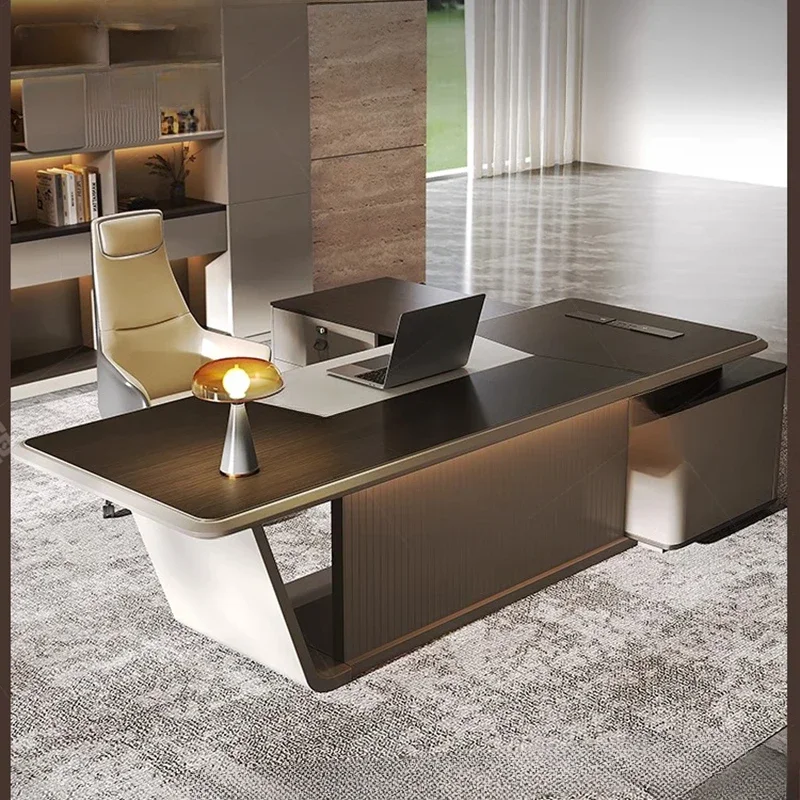 

Asthetic Modern Office Desks Drawers L Shaped Adjustable Designer Electric Computer Desks Gaming Home Scrivania Furniture