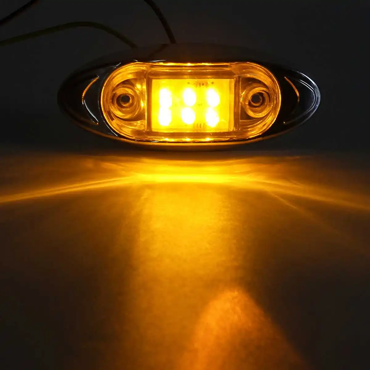 2pcs 24V Car Truck LED Side Marker Light Clearance Lamp Signal Indicator Lamp External Tail Light for Trailer Tractor Bus Van