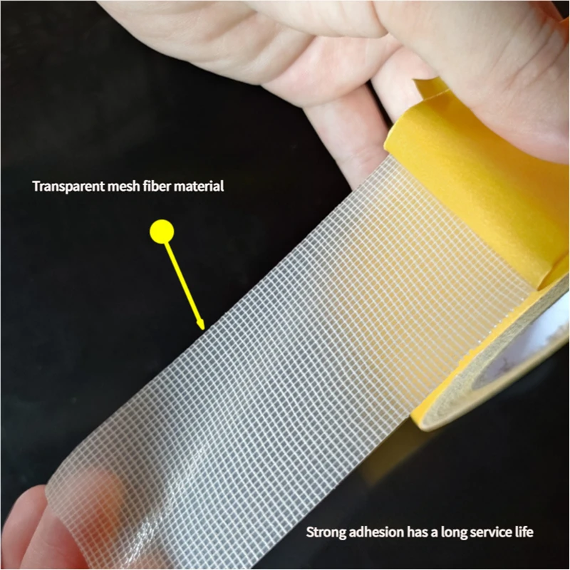 10M Strong Fixation Of Double Sided Cloth Base Tape Translucent Mesh Waterproof Traceless High Viscosity Carpet Adhesive Tape