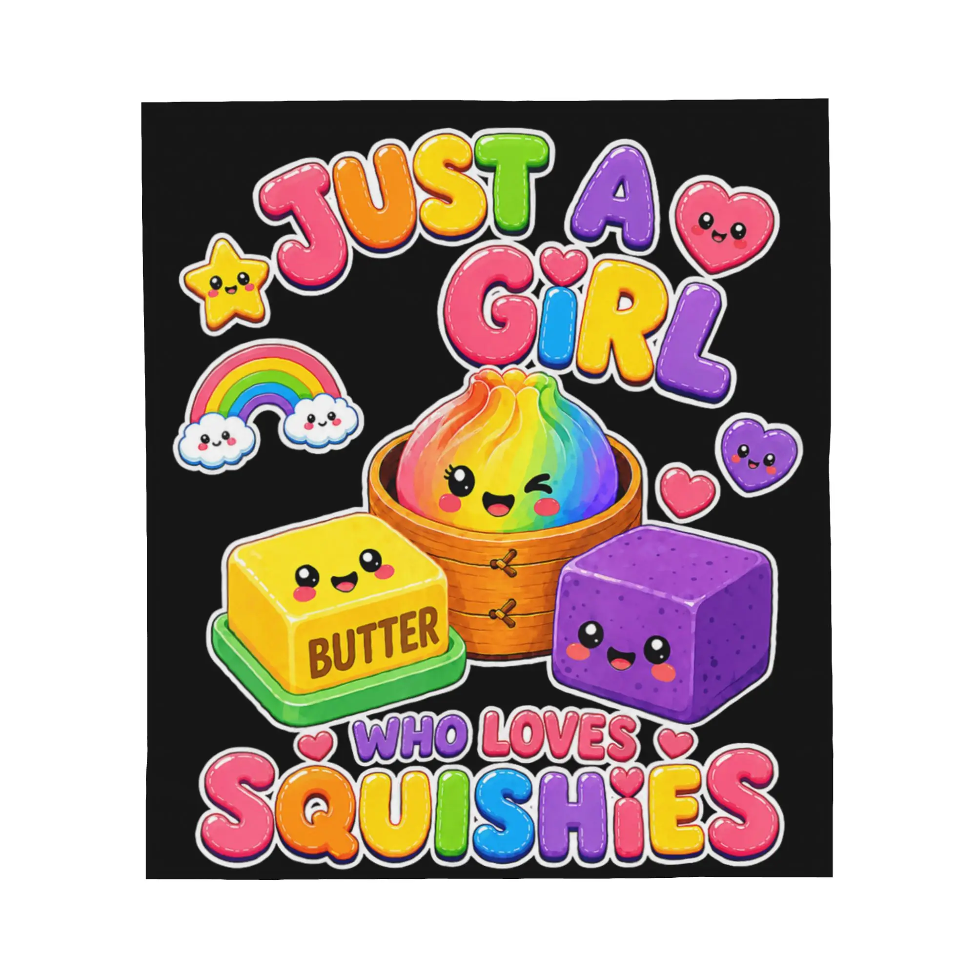 1PC Just A Girl Who Loves Squishies Blanket Throw Blanket Novelty Warm Blanket All Season Gift