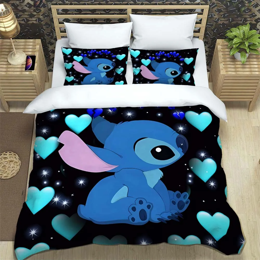 Imagem -05 - Stitch Cartoon Bedding Grupo Impressão 3d Decoração para Casa Fronha Colcha Presente Bonito Família e Amigos